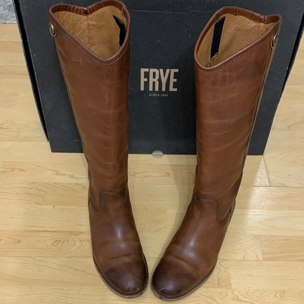 Frye Chestnut Leather Riding Boots